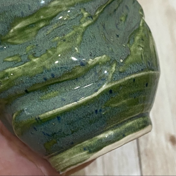 Signed Pottery Glazed Japanese Tea Cup - Picture 6 of 11